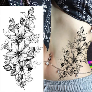 2Pcs Plants And Flowers Tattoos