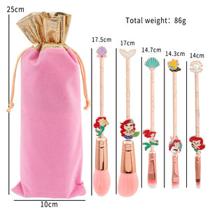 5pcs/set The Little Mermaid Makeup Brushes