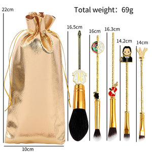 5Pcs/Set Wednesday Addams Makeup Brushes