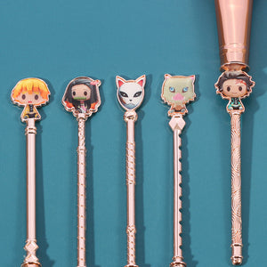 2021 New Rose Gold Demon Slayer Makeup Brush set - Panashe Essence 