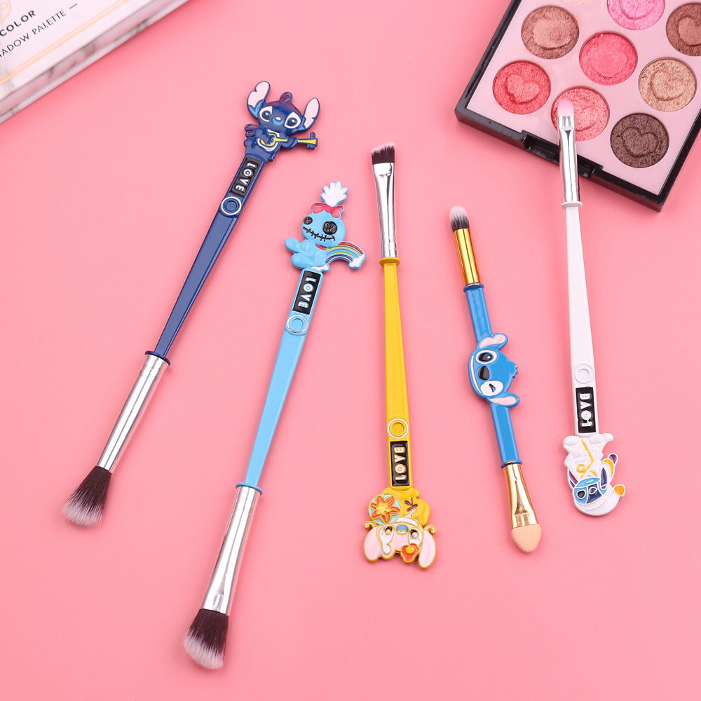 Ensemble de pinceaux de maquillage - 5pcs Creative Stitch Theme Cosmetic  Brushes Set, Premium