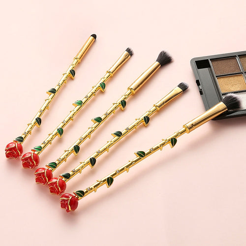 Beauty and the Beast Rose Makeup Brushes Set - Panashe Essence 