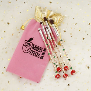 Open image in slideshow, Beauty and the Beast Rose Makeup Brushes Set - Panashe Essence 
