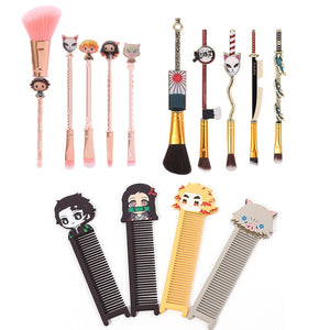 Open image in slideshow, 14pcs Demon Slayer Makeup Brushes + Comb Set combo - Panashe Essence 
